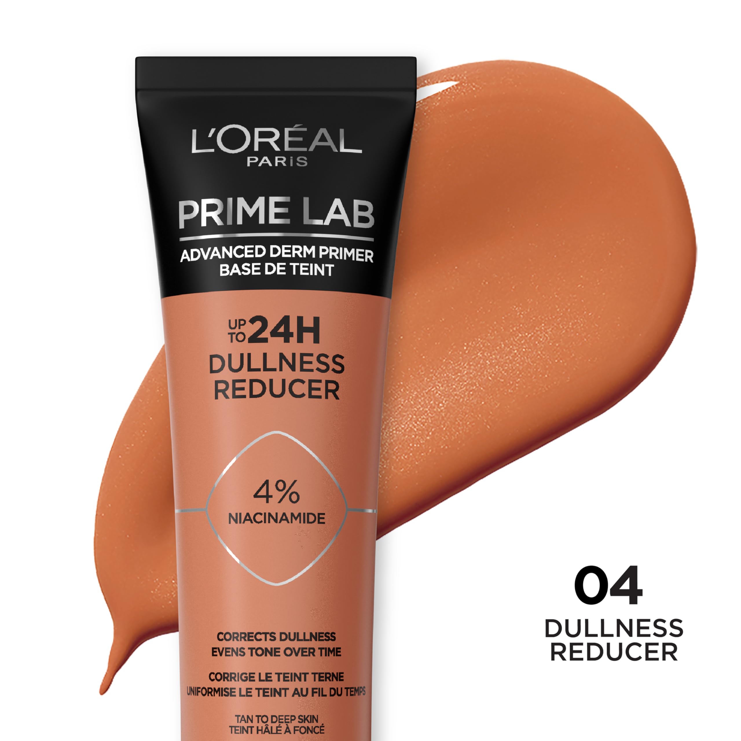 L'Oreal Paris Prime Lab Up to 24H Dullness Reducer, Face Primer Infused with Niacinamide to Reduce Face Dullness and Extend Makeup Wear, 1.01 Fl Oz